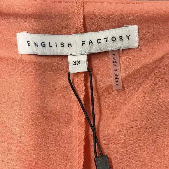 ENGLISH FACTORY Pink Red Boho Siena Color Block Spaghetti Maxi Plus Size 3X NWT - Picture 5 of 7